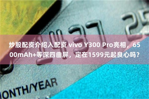 炒股配资介绍入配资 vivo Y300 Pro亮相，6500mAh+等深四曲屏，定在1599元起良心吗？