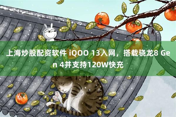 上海炒股配资软件 iQOO 13入网，搭载骁龙8 Gen 4并支持120W快充