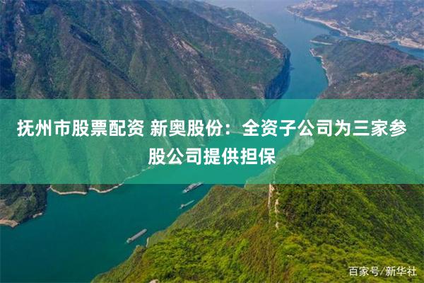 抚州市股票配资 新奥股份：全资子公司为三家参股公司提供担保