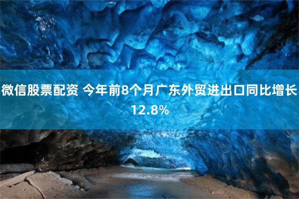 微信股票配资 今年前8个月广东外贸进出口同比增长12.8%