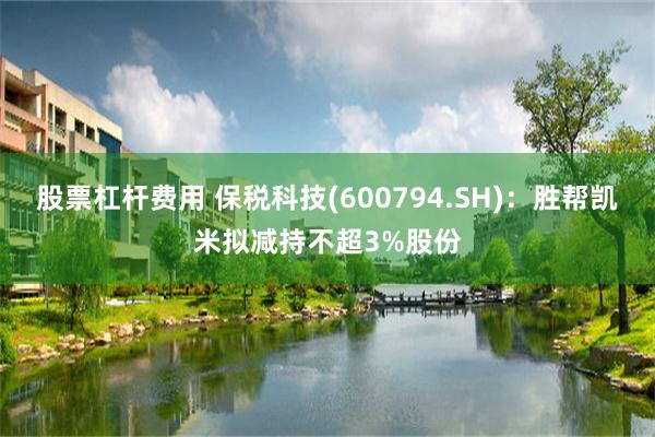 股票杠杆费用 保税科技(600794.SH)：胜帮凯米拟减持不超3%股份