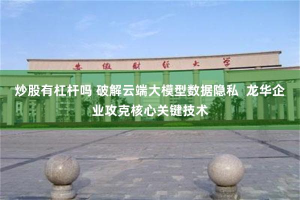 炒股有杠杆吗 破解云端大模型数据隐私  龙华企业攻克核心关键技术