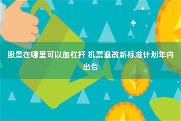 股票在哪里可以加杠杆 机票退改新标准计划年内出台